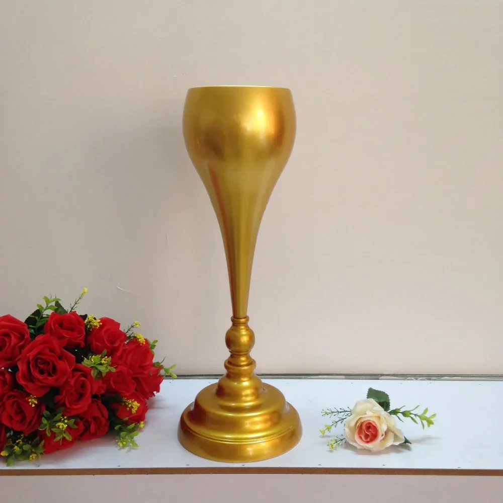 50cm /19.6" Golden Wedding Flower Vase Gold Table Stand for Wedding