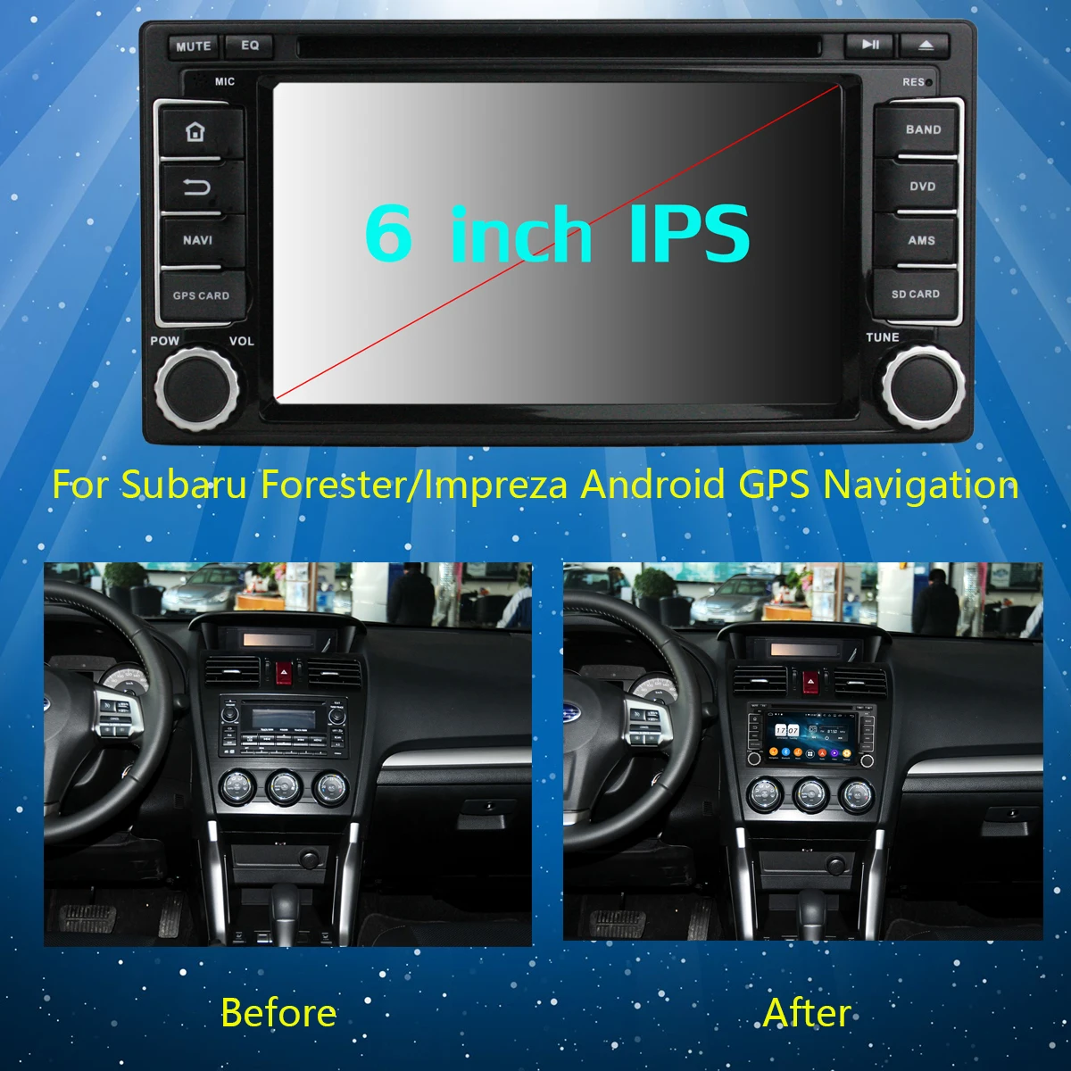 Best 6" IPS 1920*1080 8 Core 4G RAM+64G ROM Android 9.0 Car DVD Player For Subaru Forester Impreza 2008-2013 DSP Radio GPS Parrot BT 2