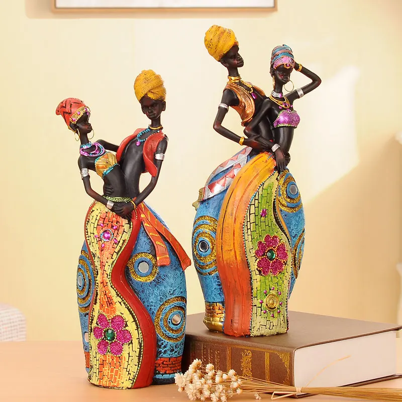 

Figure ornament Ornament African style gift living room new house Home TV cabinet decoration Study decorate Groom Bride Dance