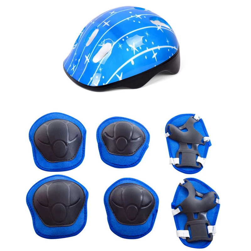 

7 Pcs/Set Kids Roller Skating Skateboard Adjustable Elbow Knee Pads Wrist Protective Outdoor Sports Safety Guard Helmet