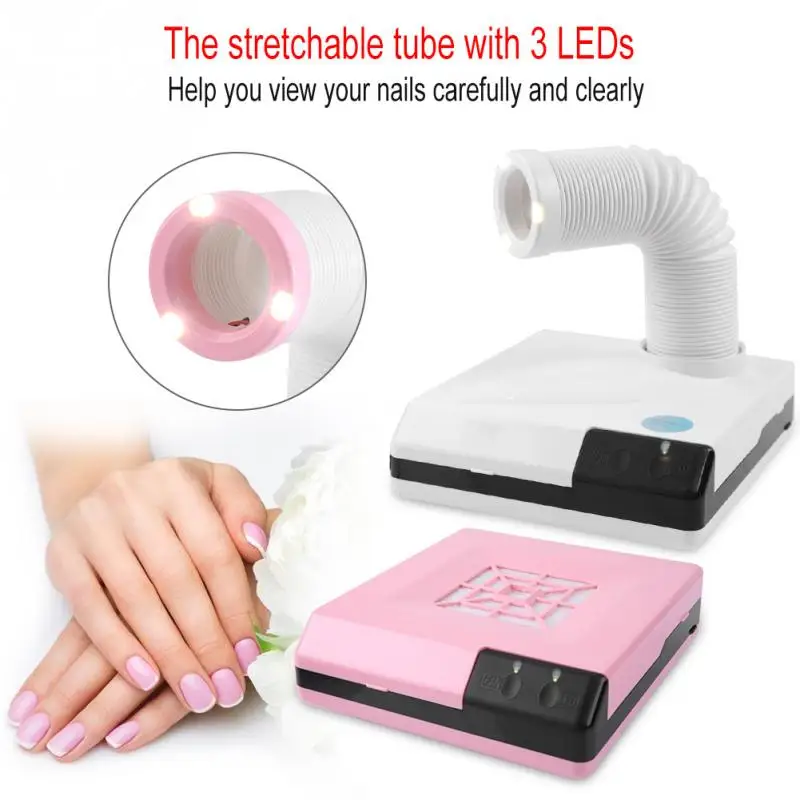Buy 60W LED 2 IN 1 Strong Power Nail Art Dust Suction Collector Manicure Vacuum