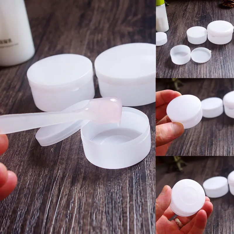 50 قطعة 20g/30g/50g زجاجة صابون بلاستيكيّة يُمكن إعادة ملئها زجاجات التجميل وعاء فارغة التجميل الجرار عينيه حاوية كريم البشرة إعادة الملء مربع