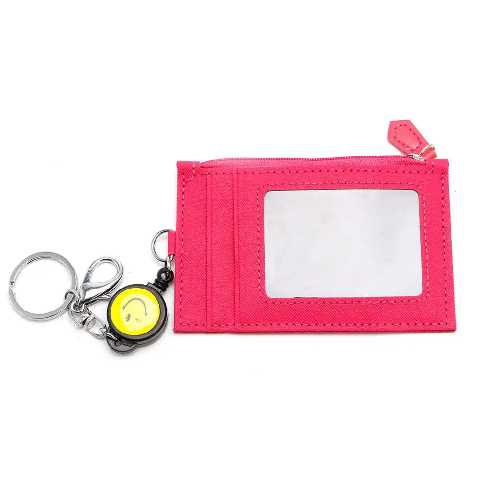 THINKTHENDO Новая мода Бизнес кредитный ID значок держатель для карт Портмоне выдвижной катушка брелок подарок - Цвет: Hot pink