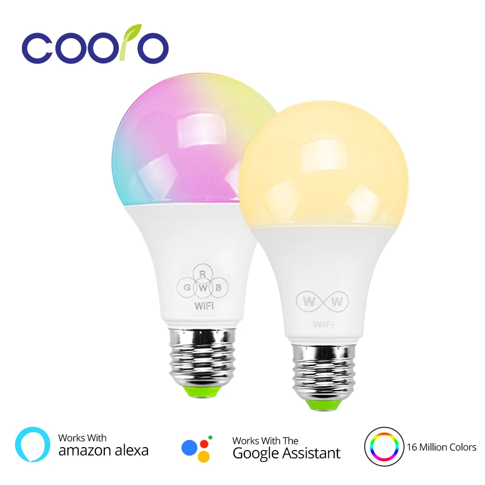 

New E27 Smart WIFI Bulb RGBW WW Dimmable 6.5W LED Bulb Light, works with Amazon Alexa & Google Home