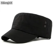 XdanqinX для взрослых мужская плоская кепка хлопок армейские военные шапки регулируемый размер простой сплошной модный язык папа кепки, Кепка с задней застёжкой