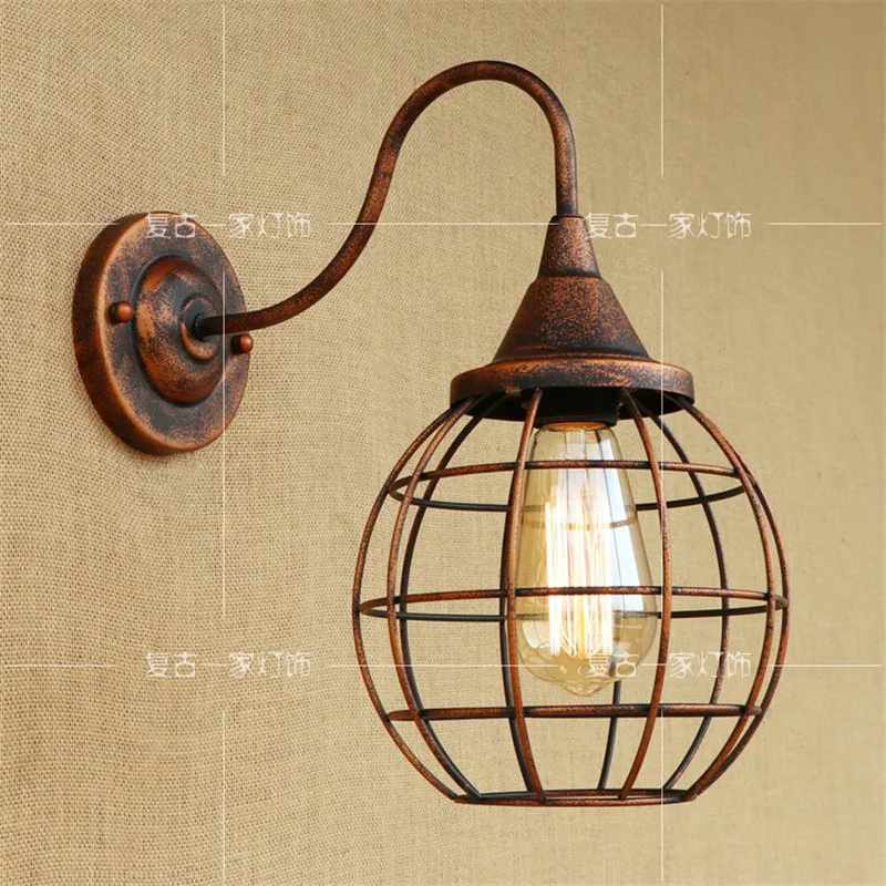 

Loft industrial style Iron long arm retro creative personality rust color study room living room bedside American wall WWL081
