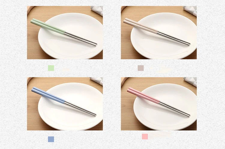 Китайские палочки для еды из нержавеющей стали, кухонные инструменты, Пшеничная солома, портативные палочки для путешествий для палочек, Детские многоразовые палочки для суши