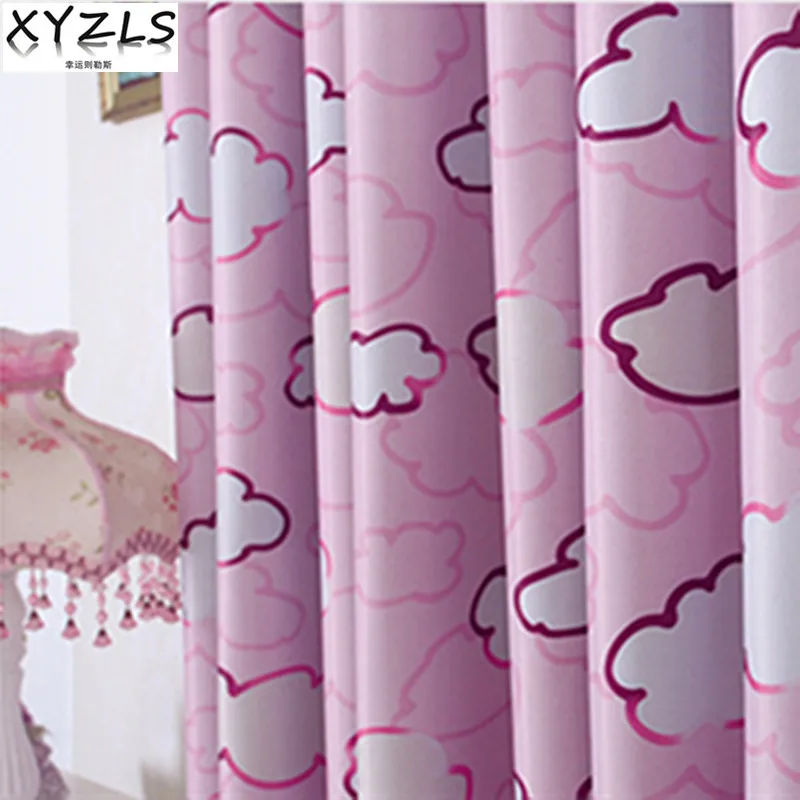XYZLS Cartoon Fantastic Cloud Cortina Tulle Curtain Window Blackout Blinds Curtains for Living