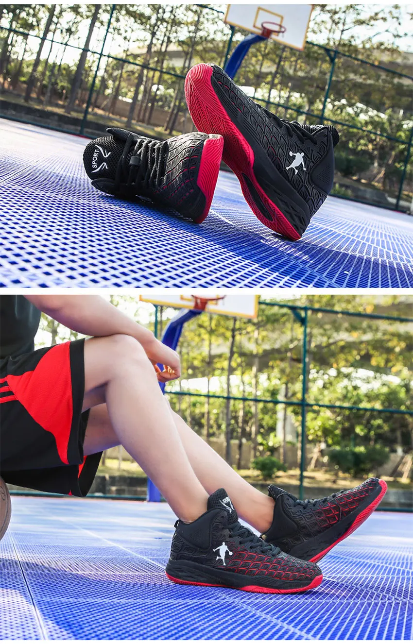 Легкая Баскетбольная обувь для мужчин дышащие баскетбольные кроссовки мужские Нескользящие уличные спортивные кроссовки Баскетбольная