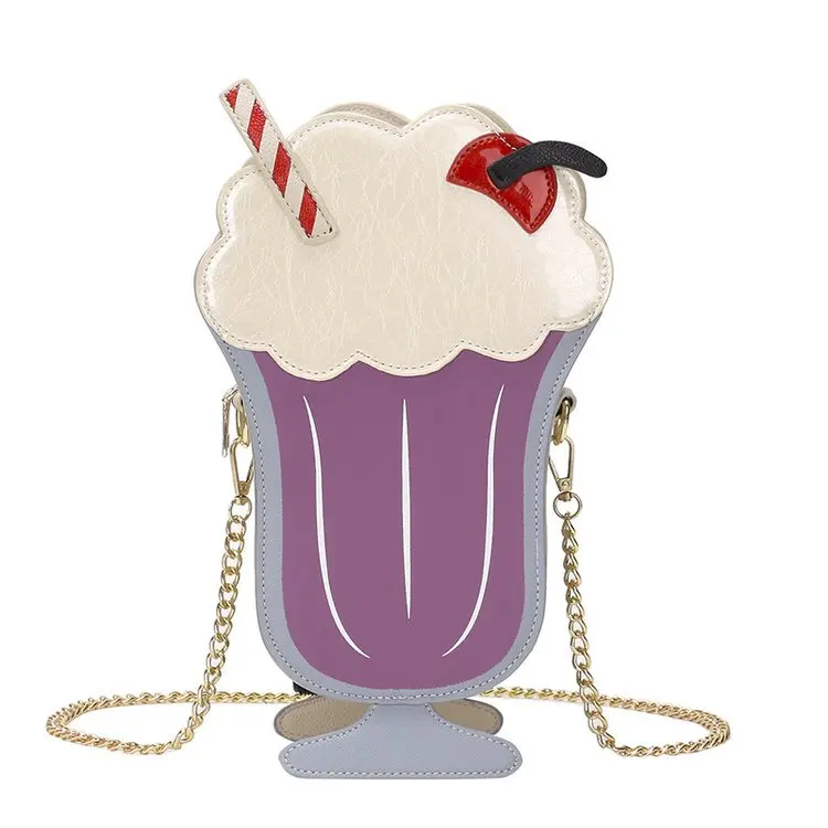 

Summer Cute Creative Ice Cream Bag Fashion Color Collision Strange Personality Pu Bag Women Style Shoulder Bag Wholesale