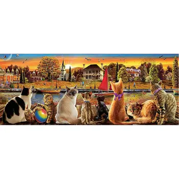 

DIY 5D Diamond Painting cross stitch"Animal cat"Needlework Craft Full Square Diamond Mosaic Embroidery Home Decoration landscape