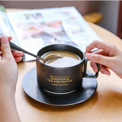 Creative American Style Coffee Sets With Spoon Continental Tea Set Tea Cup Simple Household Matte Color Ceramic Coffee Cups Gift Creative American Style Coffee Sets With Spoon Continental Tea Set Tea Cup Simple Household Matte Color Ceramic Coffee Cups Gift