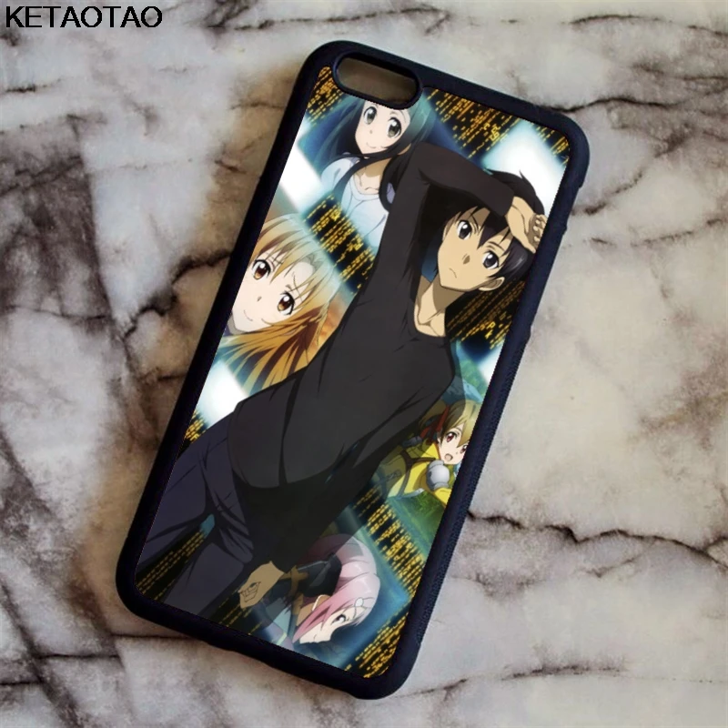 Чехлы для телефонов KETAOTAO Sword Art Online SAO Anime Manga iPhone 4 5C 5S 6S 7 8 Plus X Samsung мягкий ТПУ