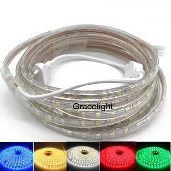 

LED Strip light 1Set Waterproof led Ribbon 5050SMD AC220V flexible Light Tape 1M/2M/3M/4M/5M/9M/10M/15M/25M 60Leds Power Plug