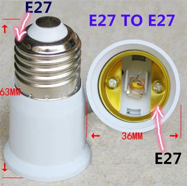 

increase base E27 Lengthened lamp holder lengthen E27 to E27 Longer Extend Convert base holder Increase the length base e27