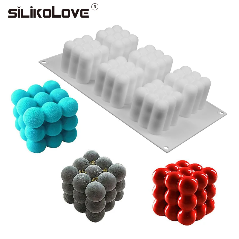 SILIKOLOVE 3D Вишня формы силиконовые формы для выпечки муссов торты квадратный пузырь DIY духовой шкаф с антипригарным покрытием десерт брауни формы торт лоток