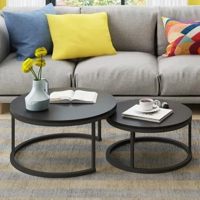 Современный минималистичный стиль комбинированная Таблица для дома и отдыха простой высокий стол для дома/офиса комбинированный журнальный столик 1 шт - Цвет: Black