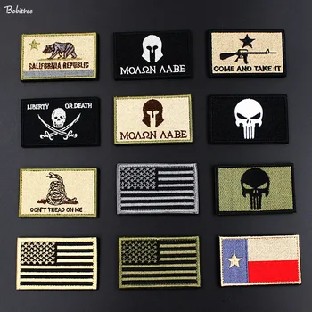 

Tactical Morale Army Military Badges Embroidered Stickers Stick on American Flag Patch for Clothes Backpack Decoration