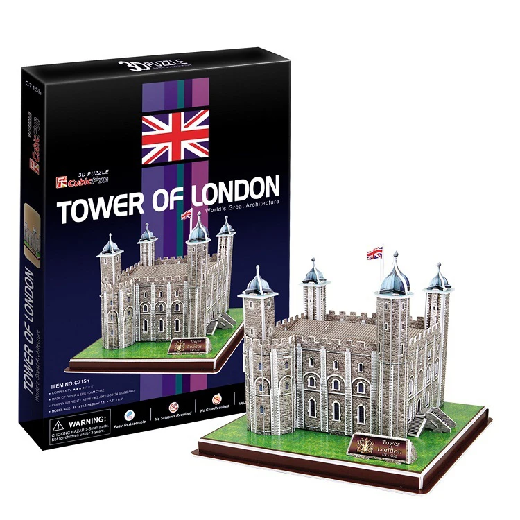 3D модели игрушек кубический Забавный 3D бумажная модель Игра Головоломка башня Лондона c715h