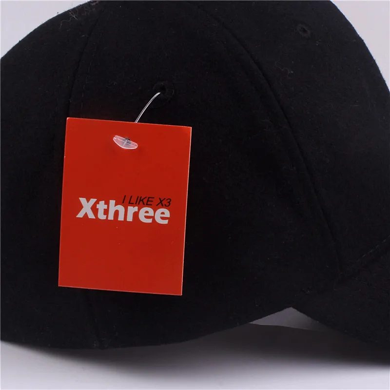 Xthree однотонная мужская шерстяная бейсболка, Зимняя кепка, теплая Бейсболка, шляпа, кепка, облегающие шапки для женщин