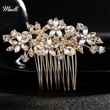 Miallo модные золотые расчески для волос Свадебные аксессуары для волос Свадебные украшения для волос прозрачные Австрийские хрустальные шпильки для волос Головные уборы