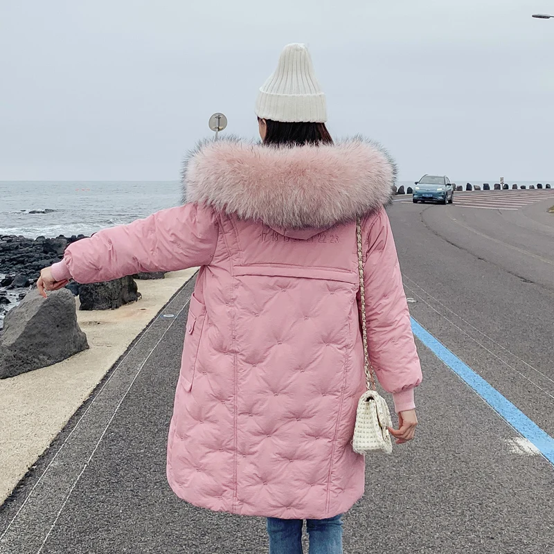 

parkas woman 2019 winter jacket women with hood faux raccoon fur collar coats for women long down cotton coat quilted female