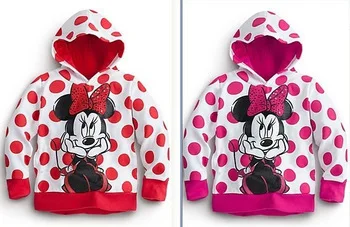 2013New Arrive Girls Hoodies Hot Drilling Long Sleeve Minnie Cartoon Top Kids T-Shirts Fit 2-6Yrs 5PCS/LOT Free Shipping | Мать и ребенок
