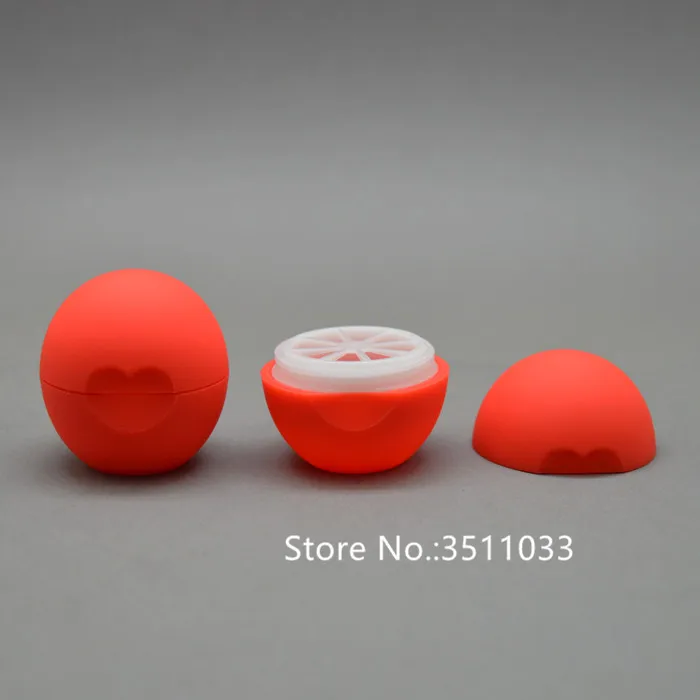 50pcs 7g Lovely Lip Balm Container Plastic Colorful Lipstick Refillable Bottle DIY Cute Red Ball