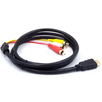 

Black HDMI Male to 3 RCA Cable Adapter for TV HDTV DVD 1080p Quickly Connects Transfers Signals
