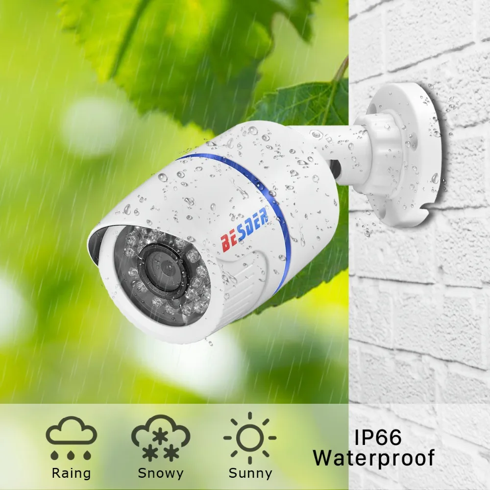 IP камера BESDER H.265 HD 2 МП/3 Мп/5 МП водонепроницаемая SONY IMX335 из АБС пластика уличная