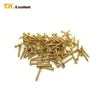 

T.K.Excellent 100 Pcs Countersunk Cross Wood Screw Copper Home Decoration Hardware Fastener Tools Flat Head 3.5*25 Wood Screws
