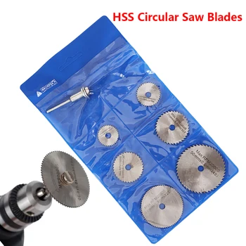 

Cutting Disc 7pcs/set Mini Circular Saw Blade Set Rotary Drill Tool Accessories for Wood Aluminum Cutting Dremel Power Tools