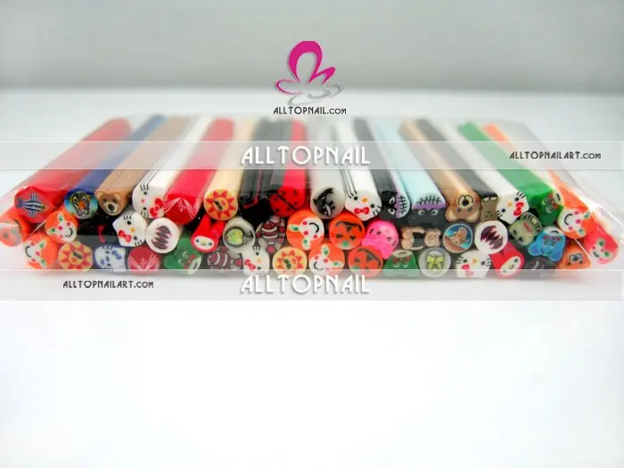 Feather cartoon fruit Festival- Mixed Style Polymer Clay Nail Art Cane A_Grade 100pcs Nail Art Canes 5