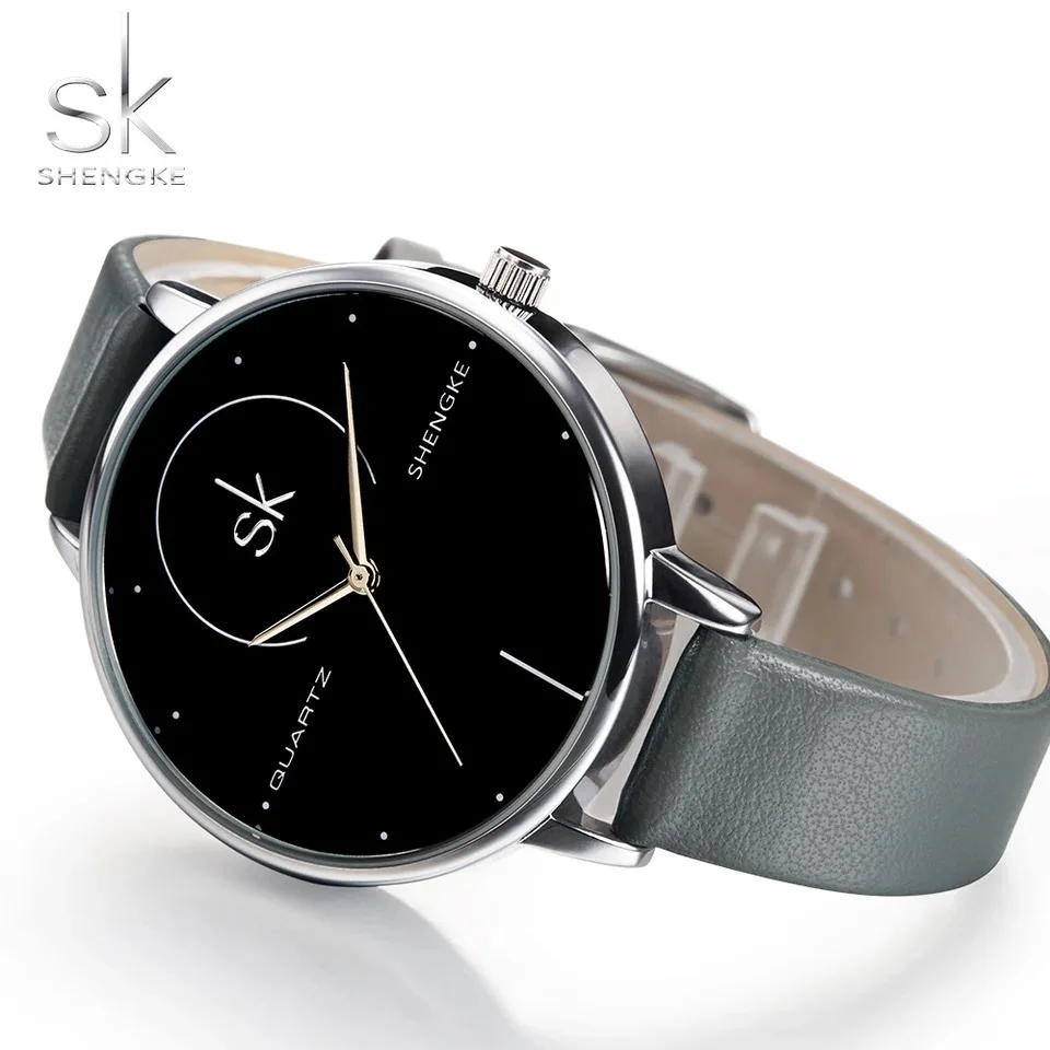 

Shengke Women Watches Fashion Simple Creative Wristwatch PU Leather Women Watch Ladies Quartz Clock Relogio Feminino New SK