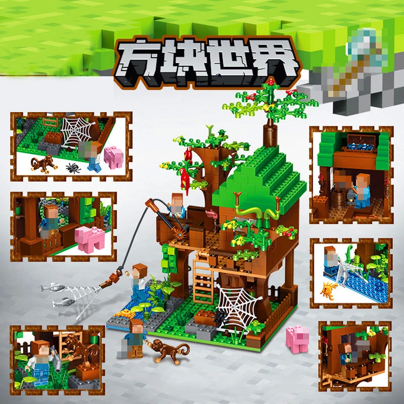 443Pcs Minecrafted Classic Tree House My Morld Compatible LegoING Figures Building Blocks Bricks Toys For Children Birthday Gift 443Pcs Minecrafted Classic Tree House My Morld Compatible LegoING Figures Building Blocks Bricks Toys For Children Birthday Gift