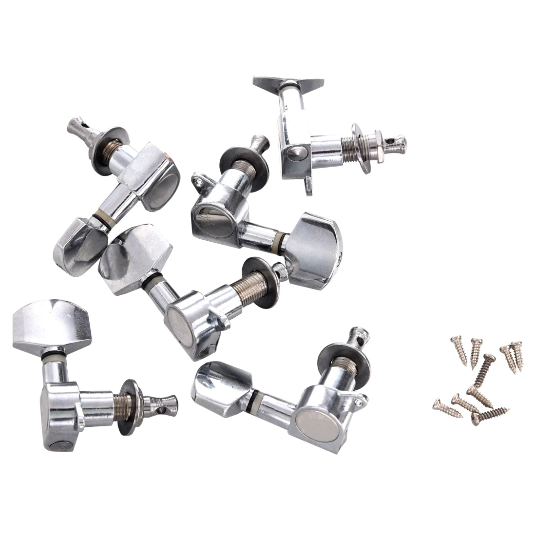 

2 PCS of (New 6 pcs Chrome Guitar String Tuning Pegs Tuners Machine Heads)