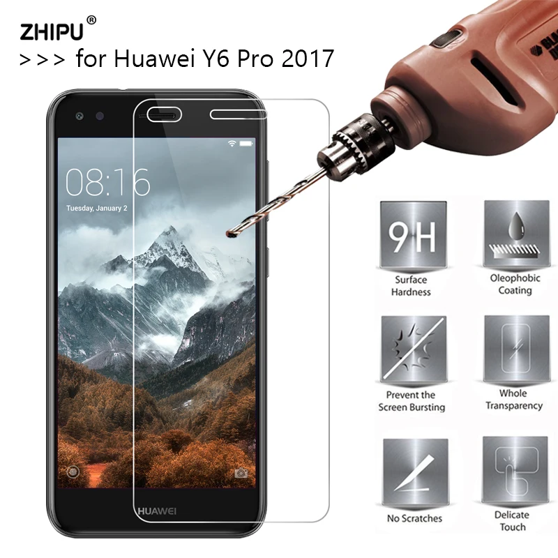 

2.5D 0.26mm 9H Premium Tempered Glass For Huawei Y6 Pro 2017 Screen Protector Toughened protective film For Huawei Y6 Pro 2017