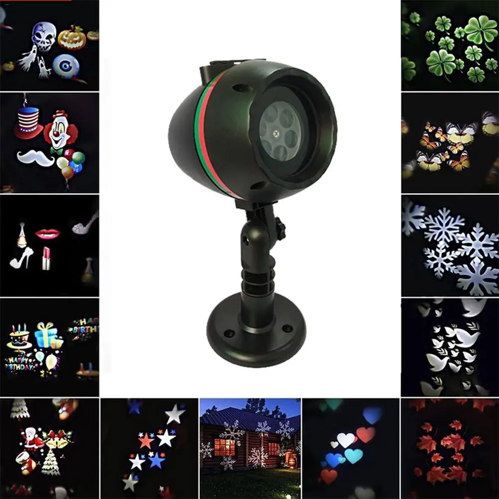 

LED 12pattern Christmas Laser Snowflake Projector Outdoor Waterproof Disco Lights Home Garden Star Light Indoor Decoration Lamp