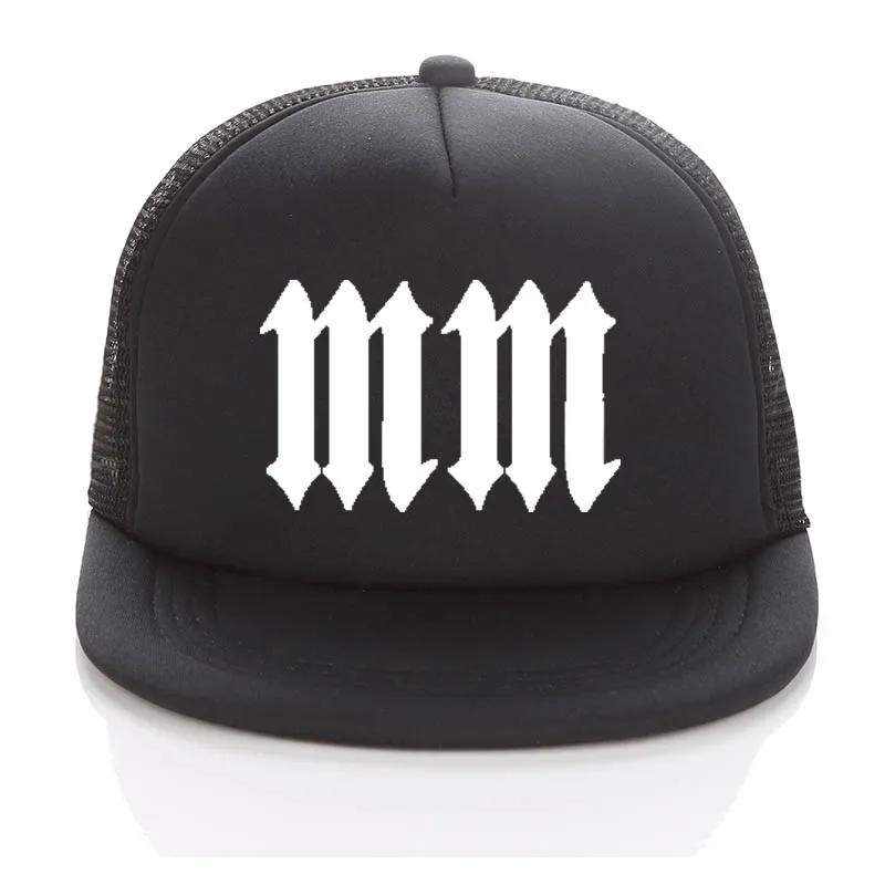 

Marilyn Manson Baseball Hat Breathable Net Sun Caps Summer Adult Rock And Roll Music Boys Trucker hat Adult MM Fans Cap