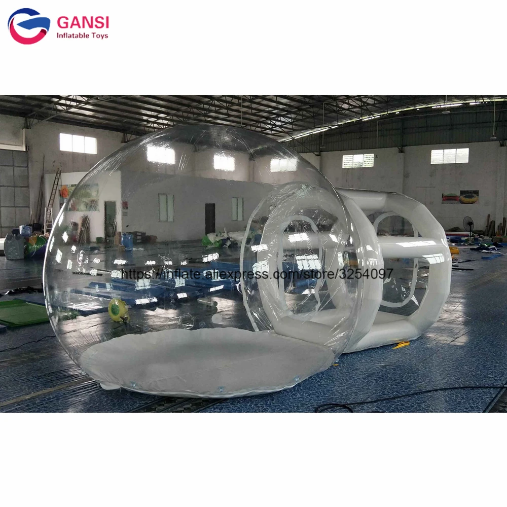  Dome shape transparent inflatable lodge tent for outdoor camping 3m clear inflatable bubble tent wi