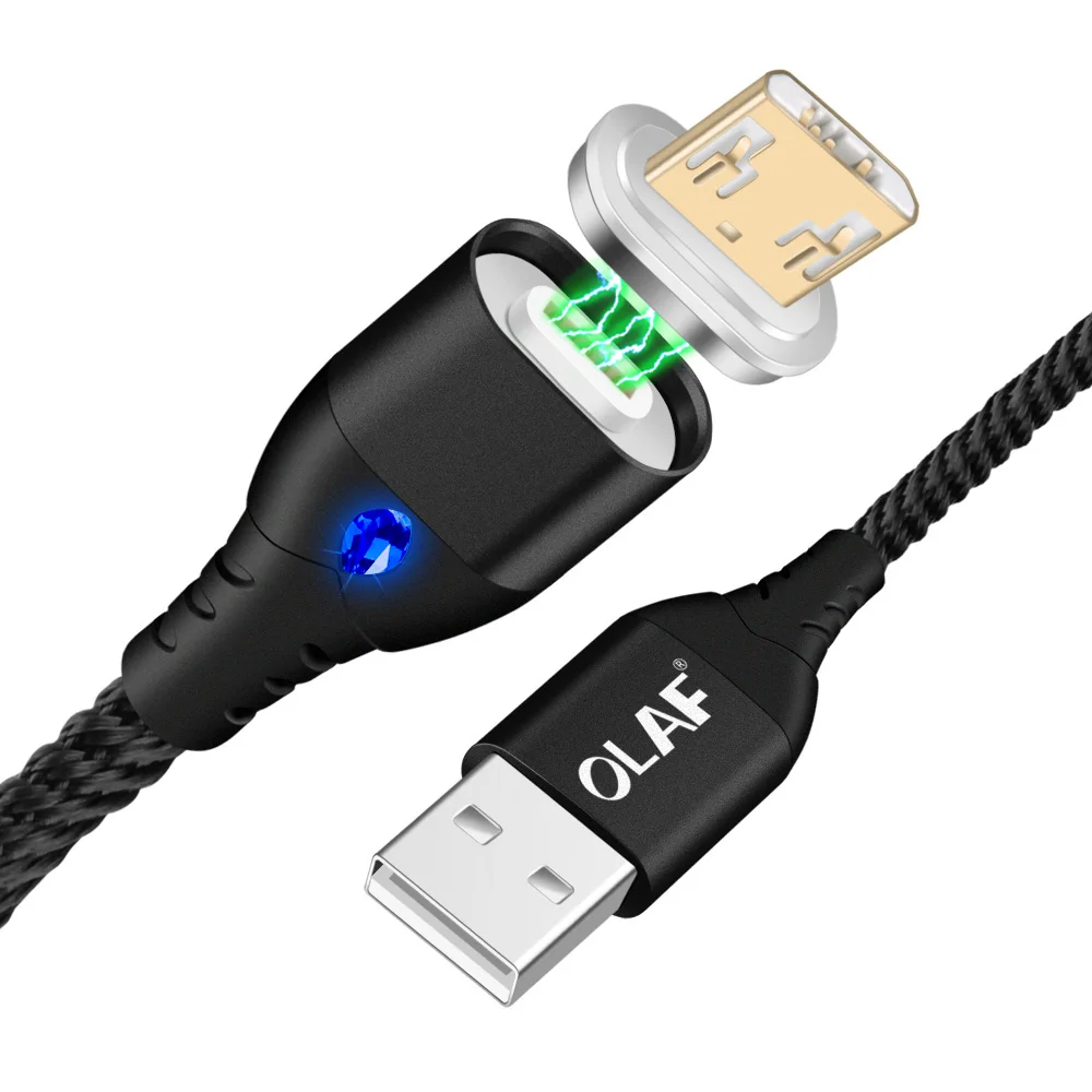 Олаф светодиодный магнитный Micro USB кабель для samsung S7 sony LG 1 м Магнитный кабель передачи данных для быстрой зарядки для Xiaomi Redmi Android провод шнур