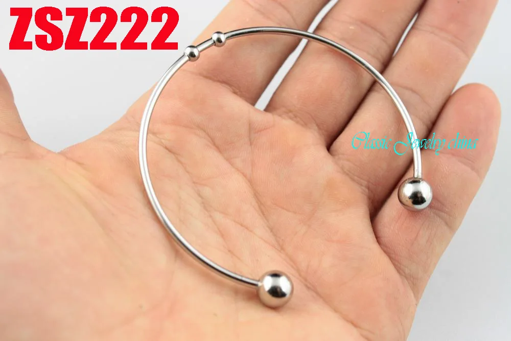 

Concise style Stainless steel bracelet 7.8mm beads fashion bangles fashion lady sweet jewelry 20pcs ZSZ222