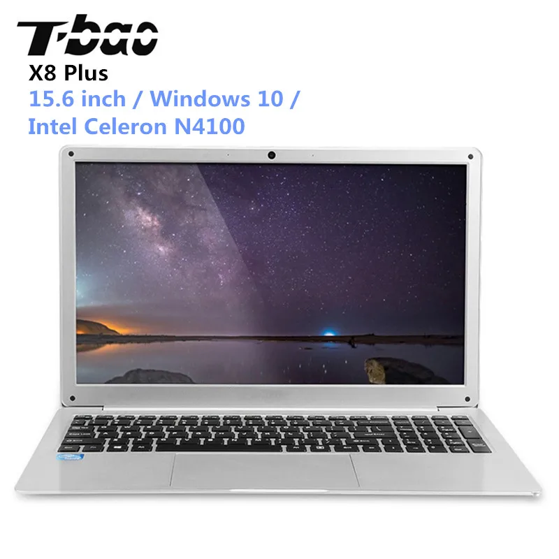

T-bao X8 Plus Laptop 15.6 inch Windows 10 Intel Celeron N4100 Quad Core 1.1GHz 8GB RAM DDR4 128GB SSD HDMI 0.3MP Front Camera PC