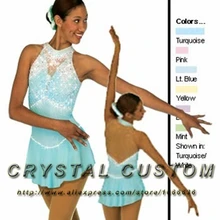 На заказ Фигурное катание платья для девочек мода бренд для соревнований по фигурному катанию платье для катания на коньках DR3350