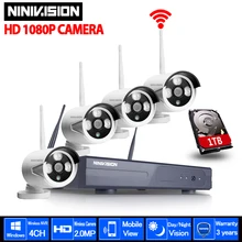 1080 P Беспроводной CCTV Системы 4ch Wi-Fi NVR мощный Беспроводной NVR IP Камера Пуля CCTV Камера домашней безопасности Системы комплект видеонаблюдения