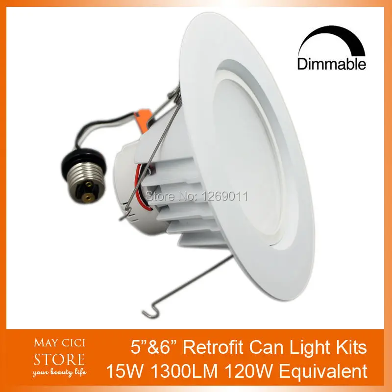 LED Recessed Downlight E26 Retrofit with Reflector 5 and 6 Inches 15W