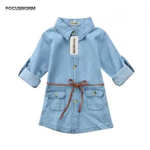 Модные джинсы для маленьких девочек свободное мини-платье нарядные вечерние платья в официальном стиле сарафаны, одежда От 1 до 7 лет