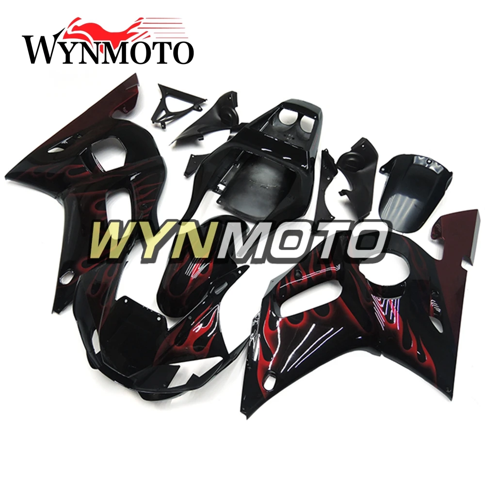 

Полностью из АБС-пластика Обтекатели для Yamaha YZF R6 1998 - 2002 98 99 00 01 02 мотоциклетный комплект обтекателей красные черные обтекатели