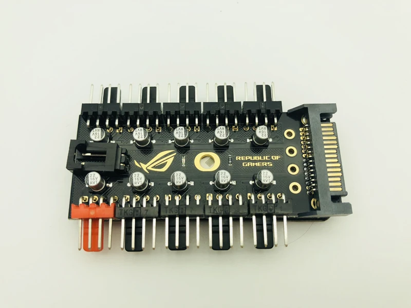 Newest 1 to 10 PC Cooling Fan Hub Splitter LED Cable PWM SATA 12V Power Supply Speed Controller Adapter For Bitcoin Miner Mining