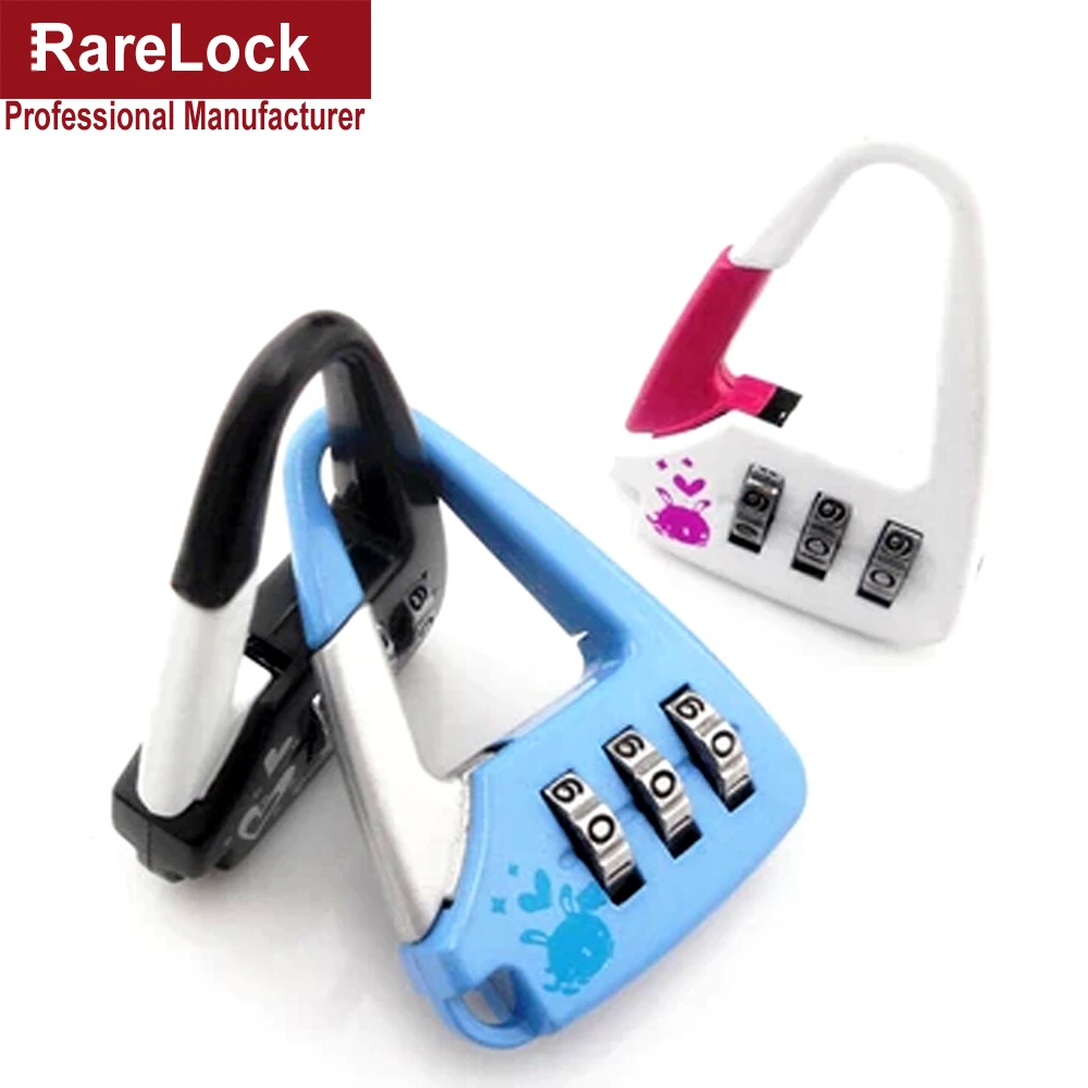 

Rarelock MMS454 Combination Padlock 3Color Code Lock Men Women Travelling Bag Backpack Handbag Wedding Gift Box Cabinet DIY b1